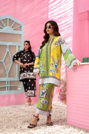 Digital printed summer wear in fresh citrus colors with stylish detailing