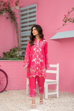 Stylish pink summer wear with floral designs and lightweight breathable fabric