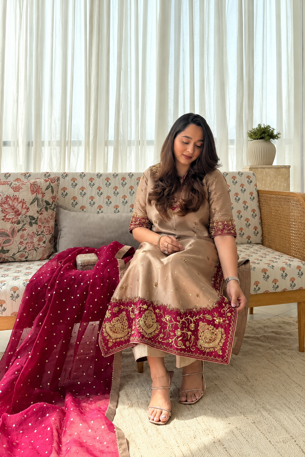 ZARRA ✨ – Rose Gold Lamis Luxe Ensemble