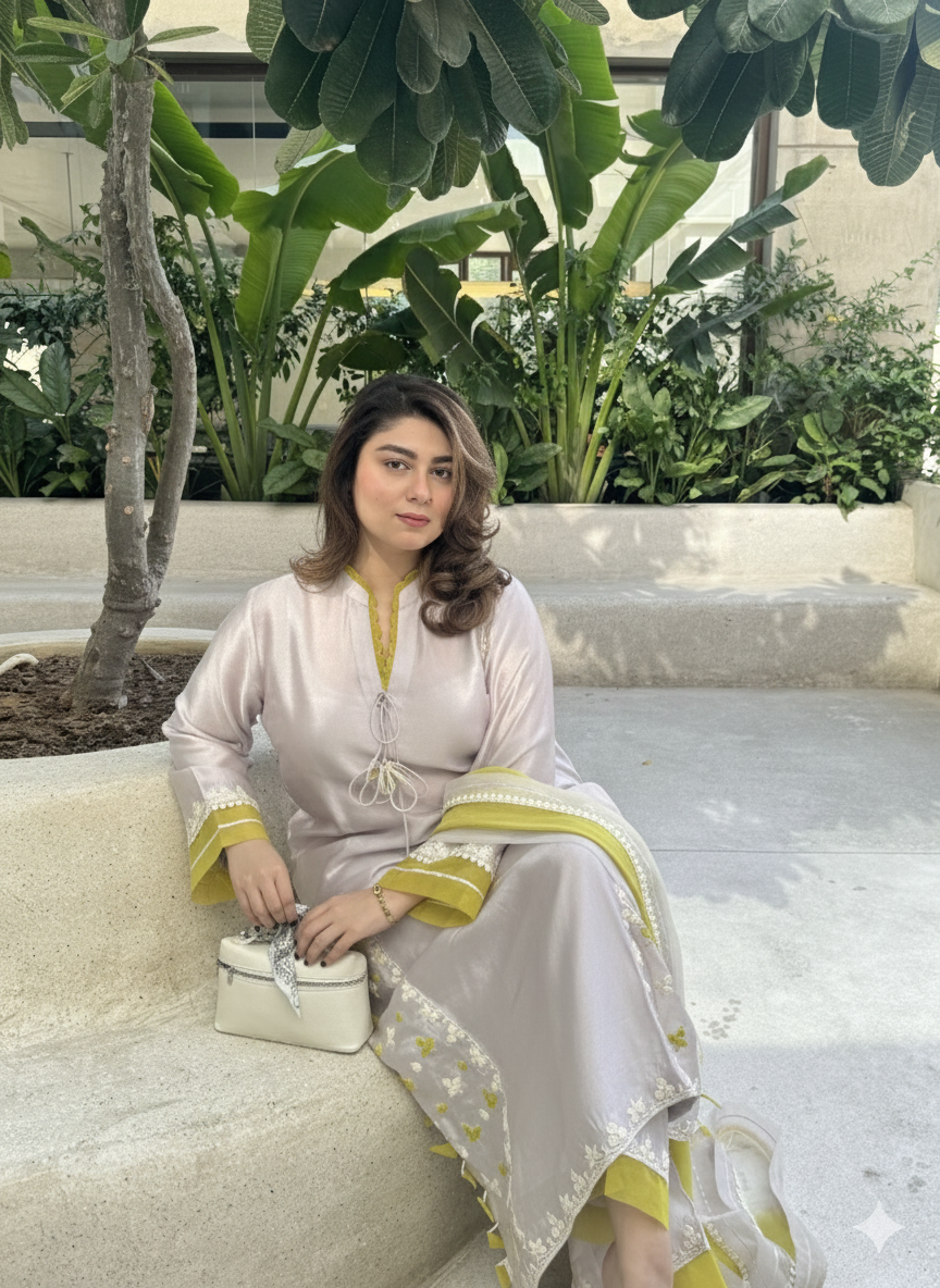 A timeless ensemble crafted in pure sheesha silk