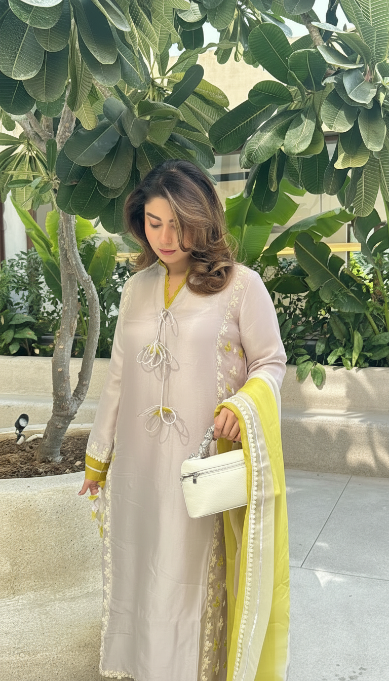 A timeless ensemble crafted in pure sheesha silk