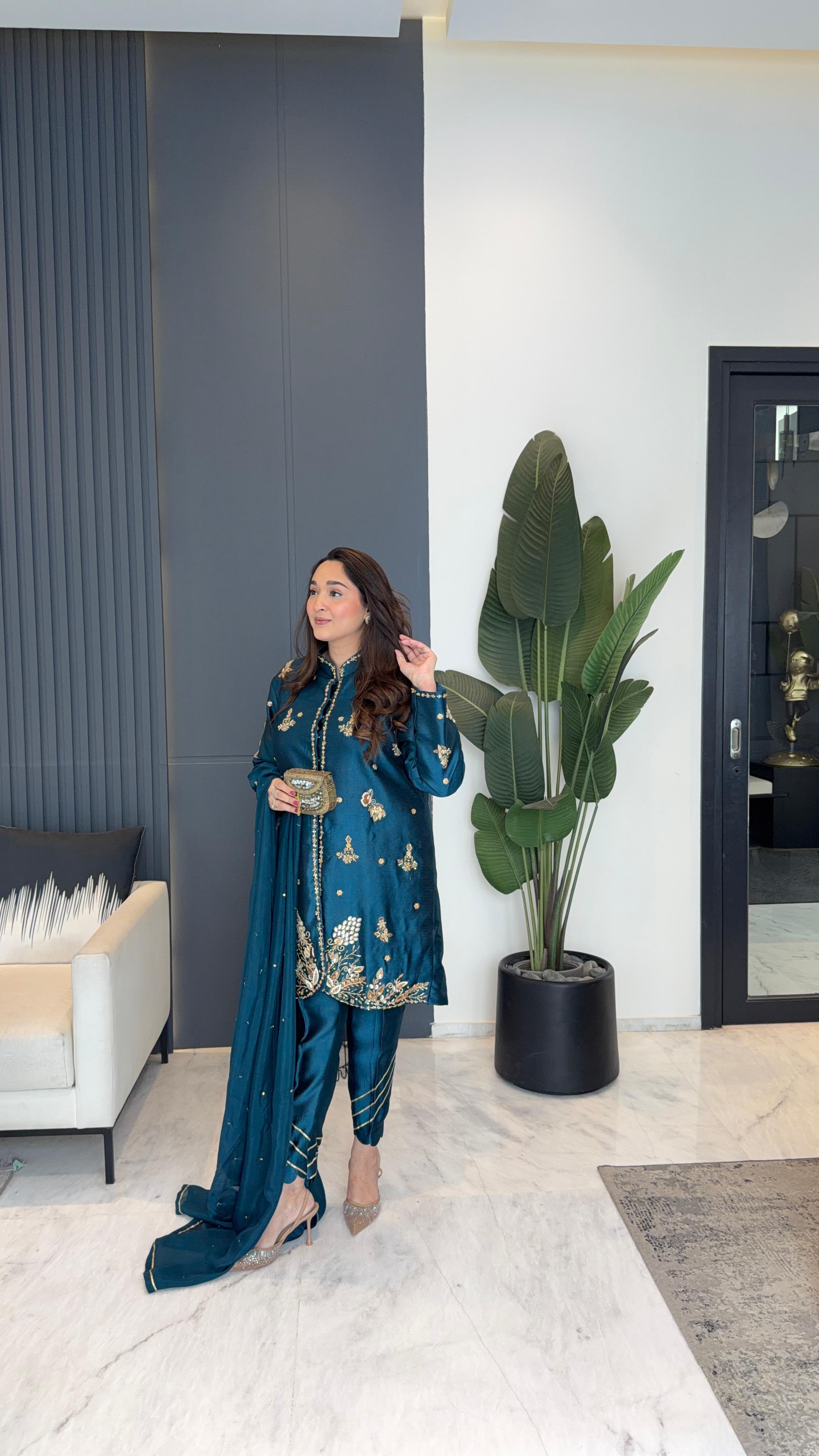 ZARQAAN 💚 – Sheesha Silk Luxe Ensemble